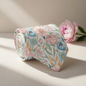 Cravate Motif floral au pastel doux