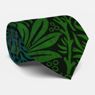 Cravate Motif floral bohème vert élégant
