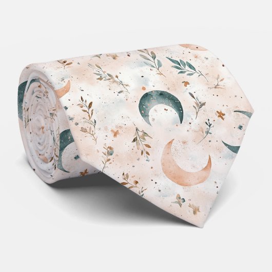 Cravate Motif floral céleste (6) (Roulé)