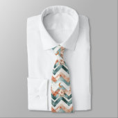 Cravate Motif floral chevron Lune rustique (4) (Attaché)