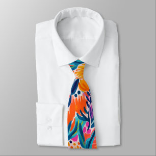 Cravate Motif floral coloré abstrait