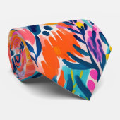 Cravate Motif floral coloré abstrait (Roulé)