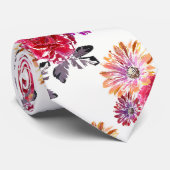 Cravate Motif floral coloré aquarelle. (Roulé)