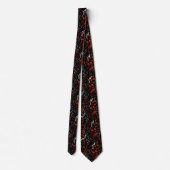 Cravate Motif floral complexe avec collier en or et blanc (Dos)