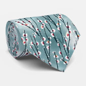 Cravate Motif floral de fleurs de prune de printemps (Roulé)