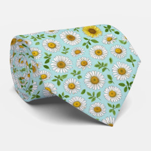 Cravate Motif floral de jardin de marguerites