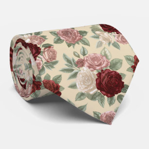 Cravate Motif floral de jardin de roses classique