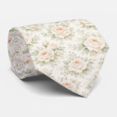 Cravate Motif floral de mariage (Roulé)