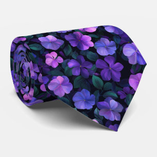 Cravate Motif floral de pervenche foncé