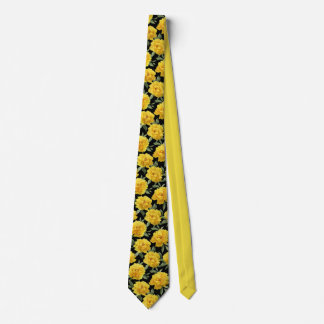 Cravate Motif floral de pivoine jaune