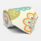 Cravate Motif floral de rétros fleurs géniales de Boho (Roulé)