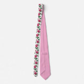 Cravate Motif floral de rose rose (Dos)