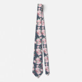 Cravate Motif floral de roses roses romantiques (Devant)