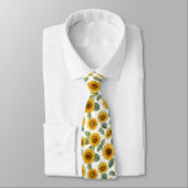 Cravate Motif floral de tournesol à l'aquarelle (Attaché)