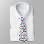 Cravate Motif floral de tulipe coloré (Attaché)