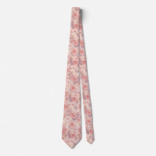 Cravate Motif floral d'été à l'aquarelle pastel délicat