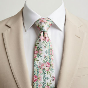 Cravate Motif floral élégant sans couture