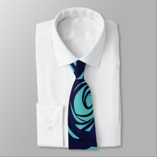 Cravate Motif floral fleur rose bleu marine