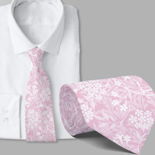 Cravate Motif floral inspiré de William Morris rose clair