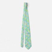 Cravate Motif floral jaune vert mou (Dos)