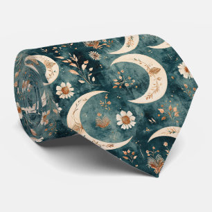 Cravate Motif Floral Lunaire Bohème Céleste (9)