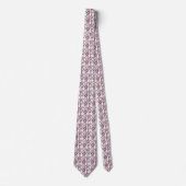 Cravate motif floral marron et blanc (Devant)