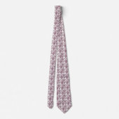 Cravate motif floral marron et blanc (Dos)