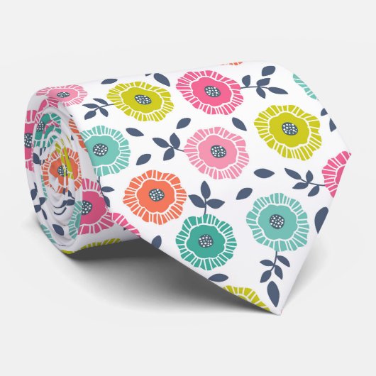 Cravate Motif floral mignon multicolore (Roulé)