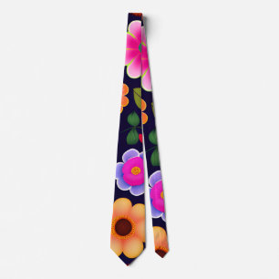 Cravate Motif Floral Mini Fleurs Exotiques