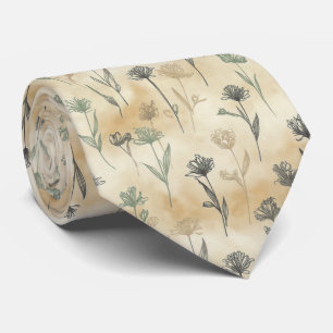 Cravate Motif floral minimaliste à tige unique