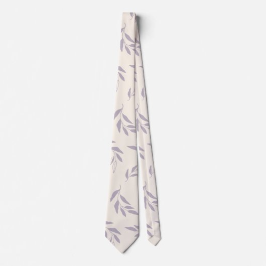 Cravate Motif floral minimaliste Pastel Lilac (Devant)