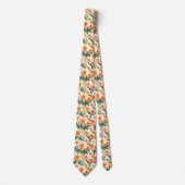 Cravate Motif floral moderne de la pêche blanche Corail Da (Devant)
