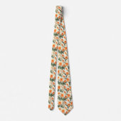 Cravate Motif floral moderne de la pêche blanche Corail Da (Dos)