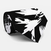 Cravate Motif floral noir et blanc. Génial (Roulé)