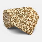 Cravate Motif floral or (Roulé)