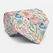 Cravate Motif floral pastel doux (Roulé)