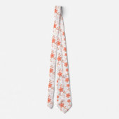 Cravate Motif floral pêche (Dos)