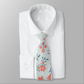 Cravate Motif floral Prairie de corail (Attaché)
