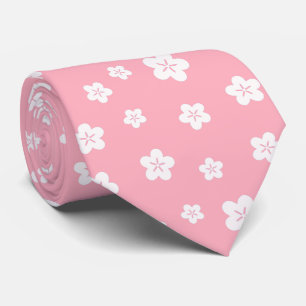 Cravate Motif floral rose