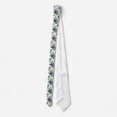 Cravate Motif floral Rose Bleue (Dos)