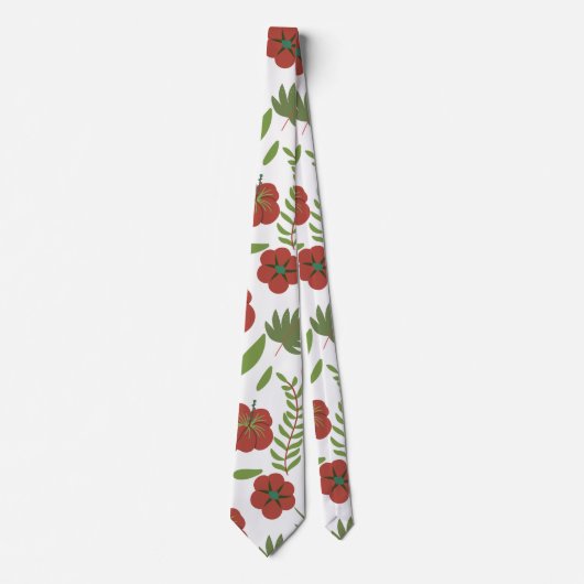 Cravate Motif floral rouge sans couture sur arrière - plan (Devant)