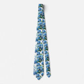 Cravate Motif floral sans couture Hydrangeas bleues & Euca (Devant)