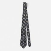 Cravate Motif floral tableau noir (Devant)