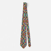 Cravate Motif floral Tie-Dye psychédélique (Devant)