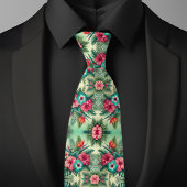 Cravate Motif Floral Tropical
