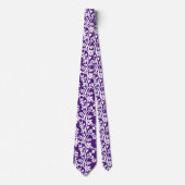Cravate Motif Floral Violet Et Blanc (Devant)