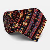 Cravate Motif folklorique coloré (Roulé)