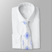 Cravate Motif fractal diamant bleu clair abstrait (Attaché)