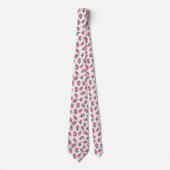 Cravate Motif fraise rose (Devant)