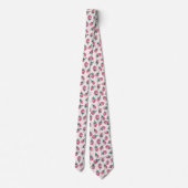 Cravate Motif fraise rose (Dos)